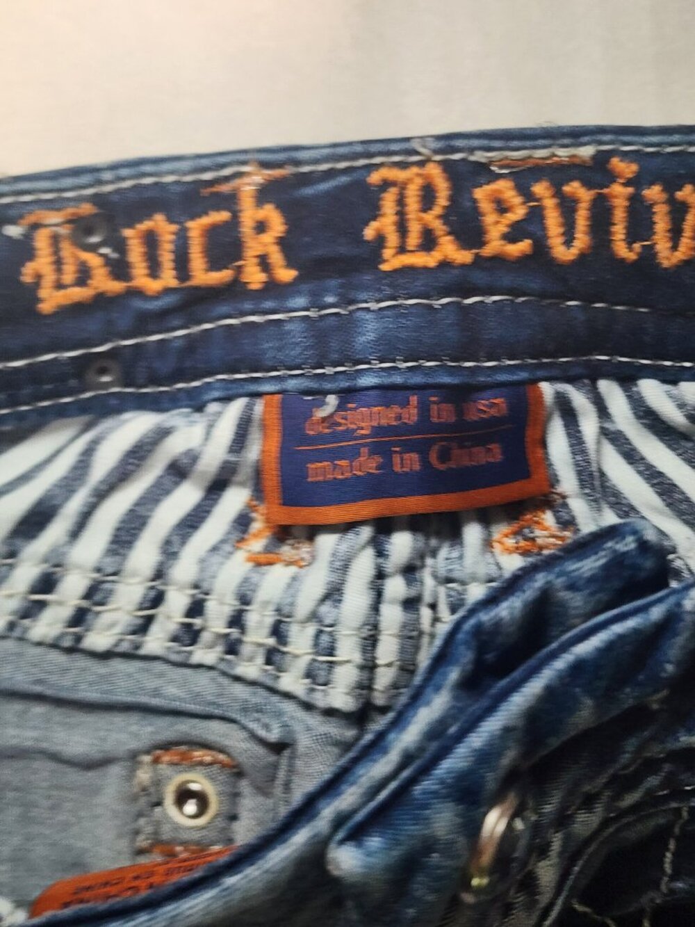 Rock Revival Sherry Skinny Jeans 26 Light Wash Rhinestone Embellished Bling - Picture 4 of 16